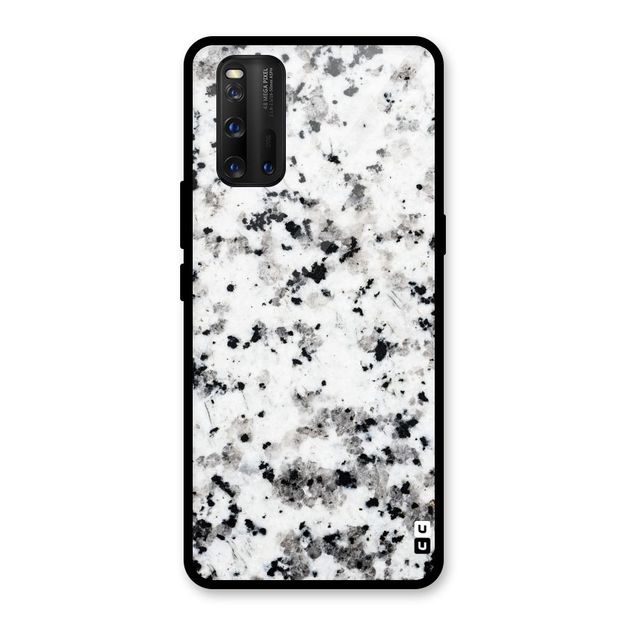Charcoal Spots Marble Glass Back Case for Vivo iQOO 3