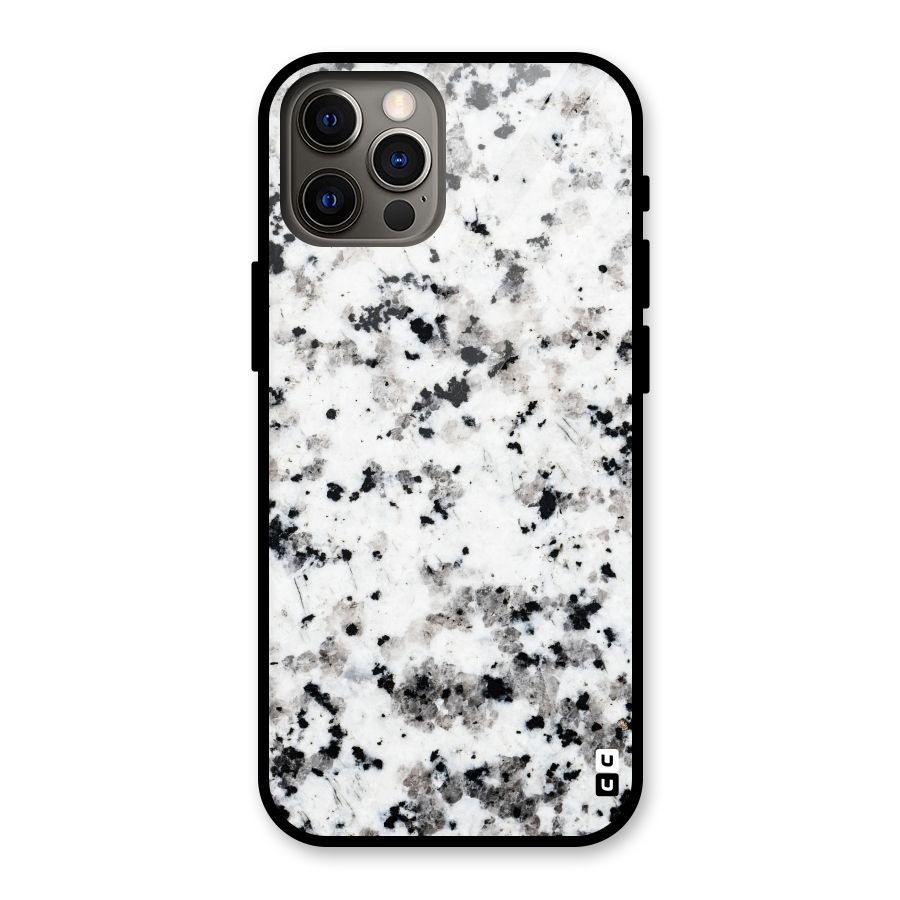 Charcoal Spots Marble Glass Back Case for iPhone 12 Pro