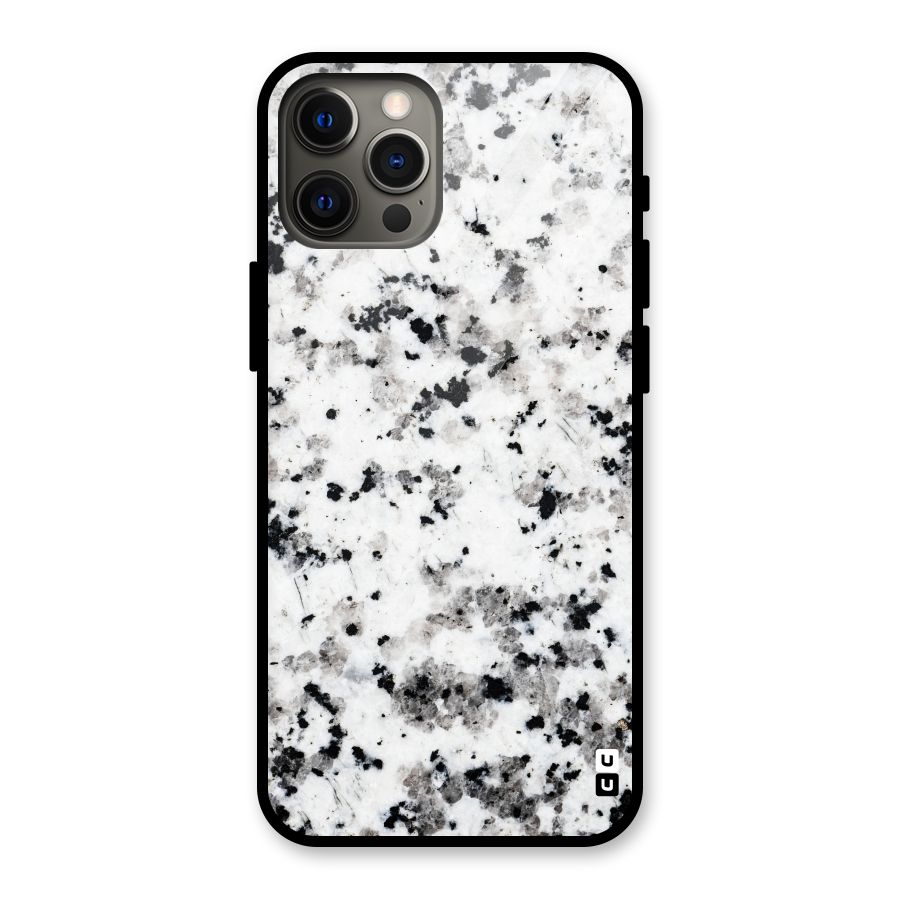Charcoal Spots Marble Glass Back Case for iPhone 12 Pro Max