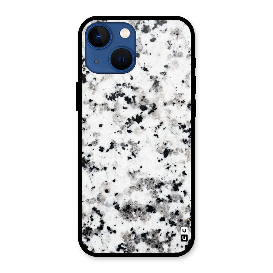 Charcoal Spots Marble Glass Back Case for iPhone 13 Mini