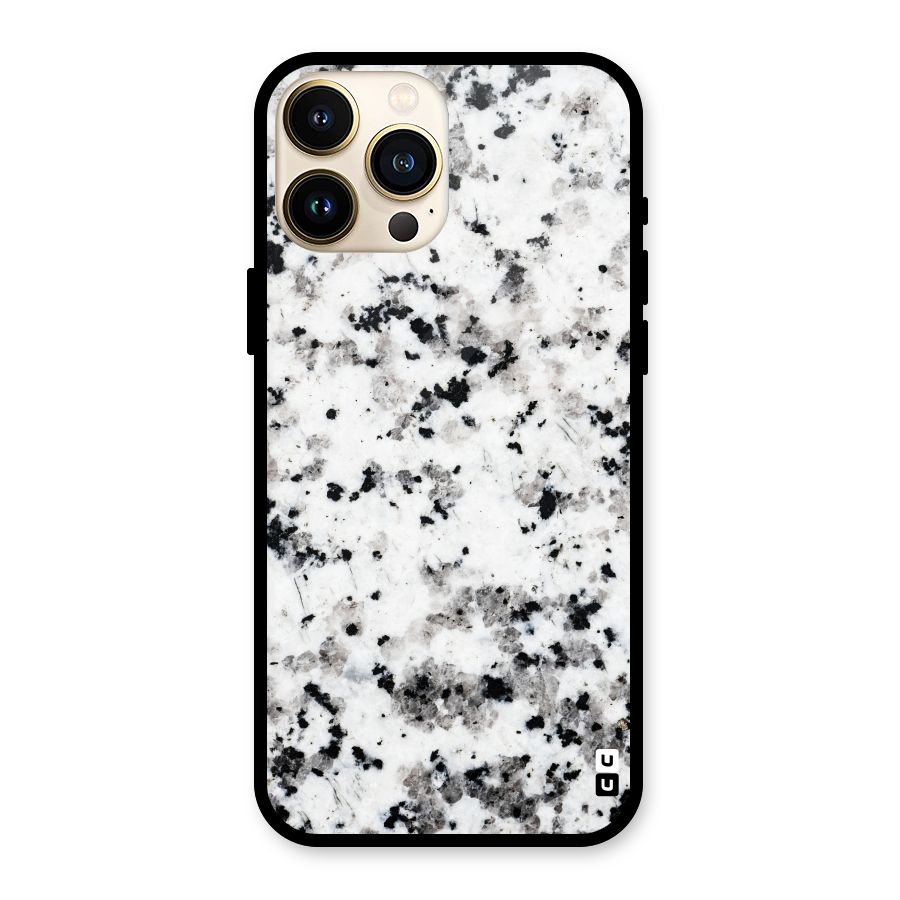 Charcoal Spots Marble Glass Back Case for iPhone 13 Pro Max