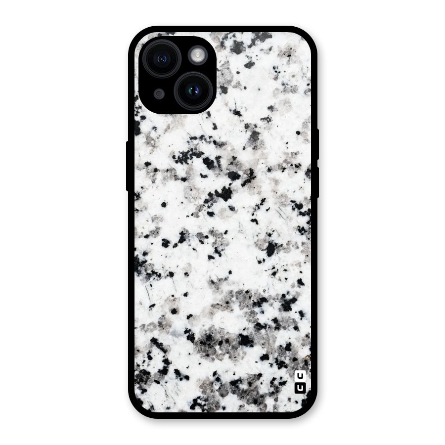 Charcoal Spots Marble Glass Back Case for iPhone 14