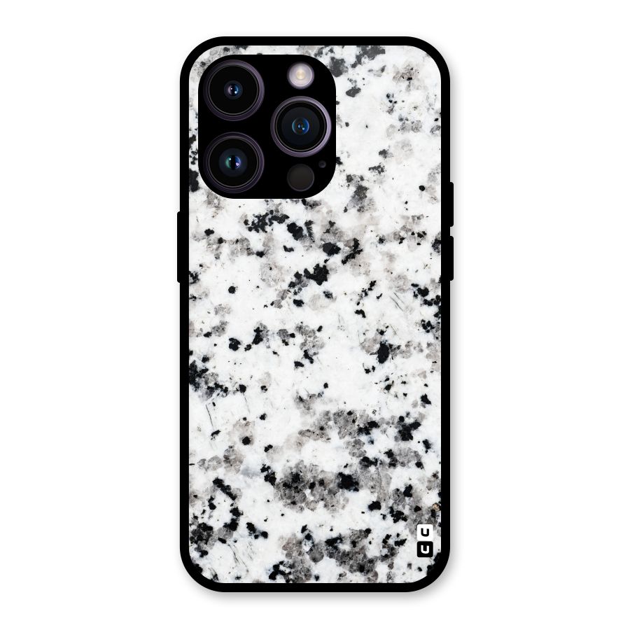 Charcoal Spots Marble Glass Back Case for iPhone 14 Pro