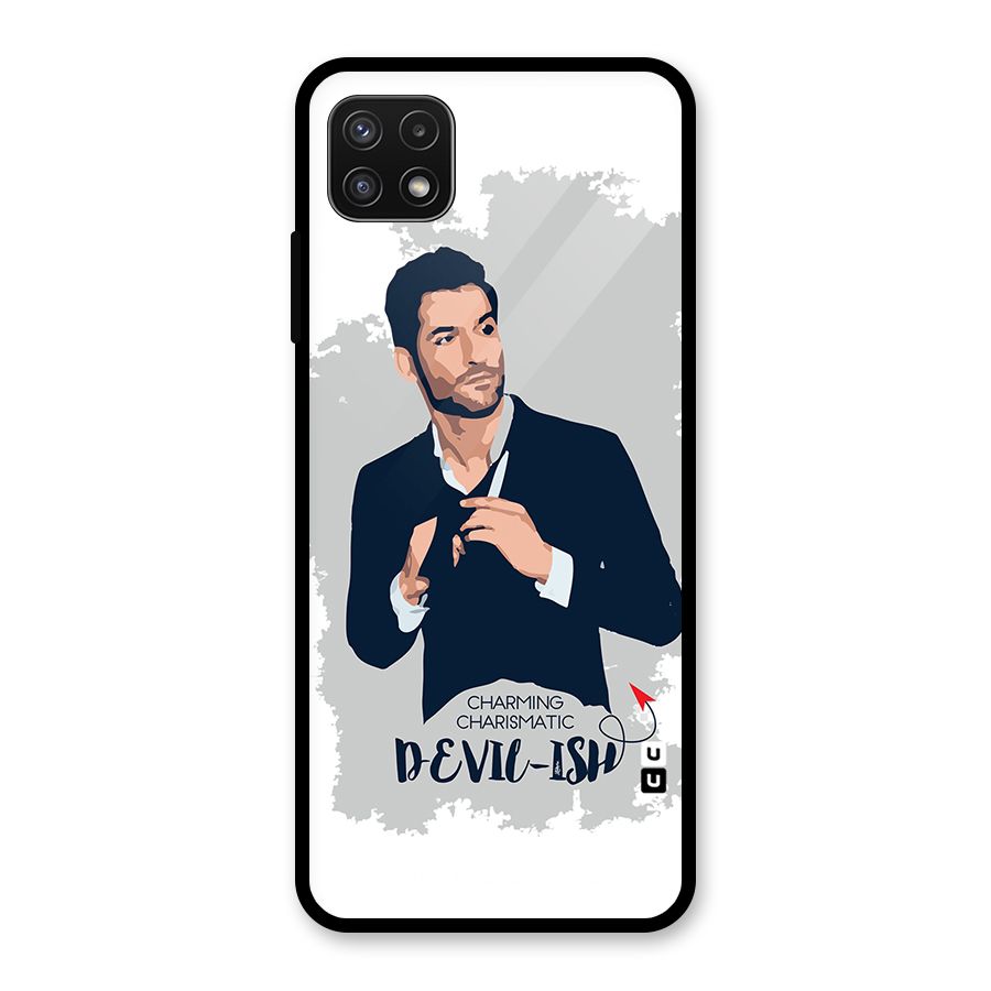 Charming Charismatic Lucifer Glass Back Case for Galaxy A22 5G