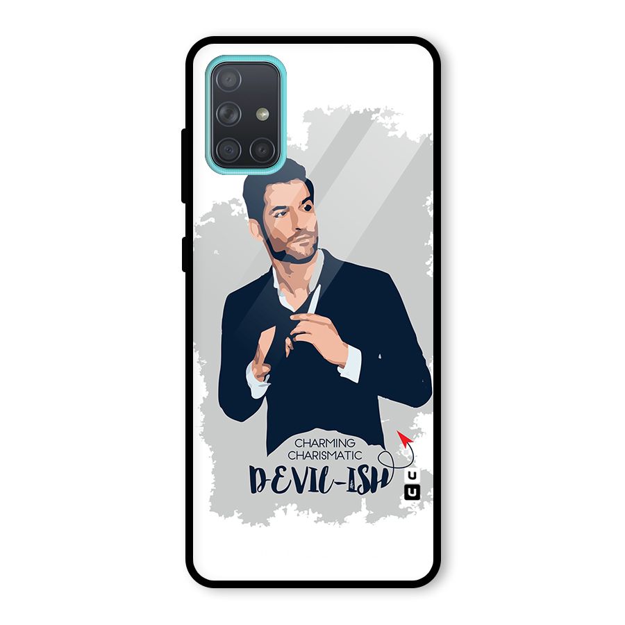 Charming Charismatic Lucifer Glass Back Case for Galaxy A71
