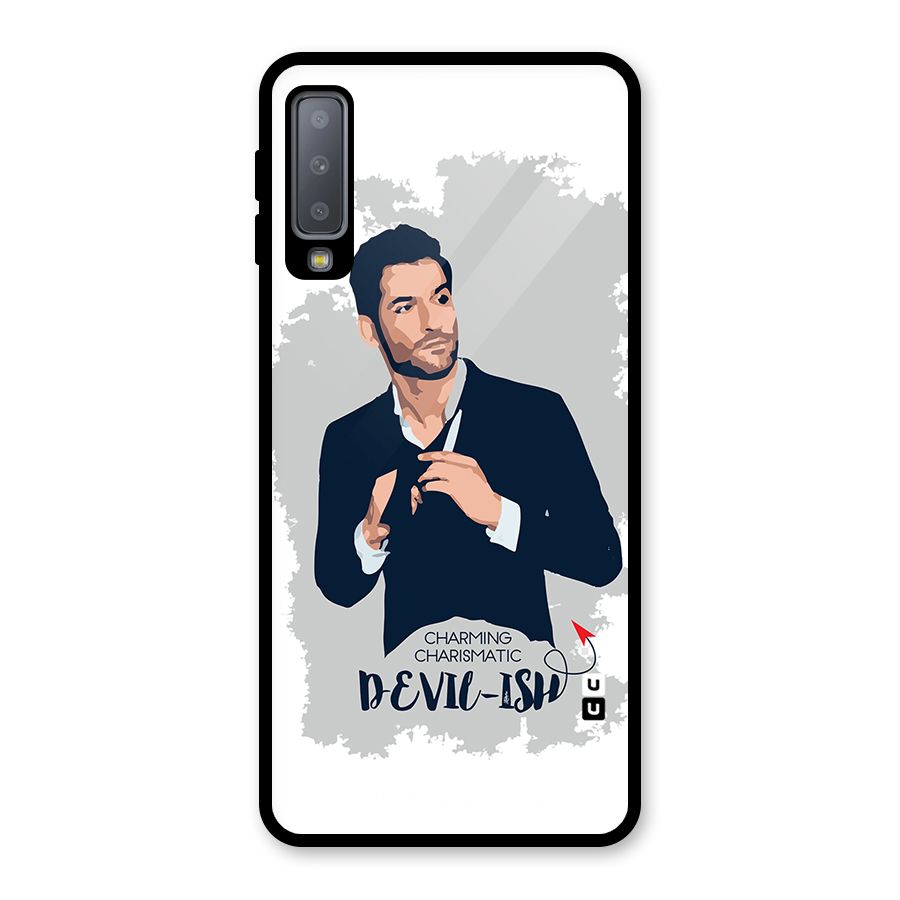 Charming Charismatic Lucifer Glass Back Case for Galaxy A7 (2018)