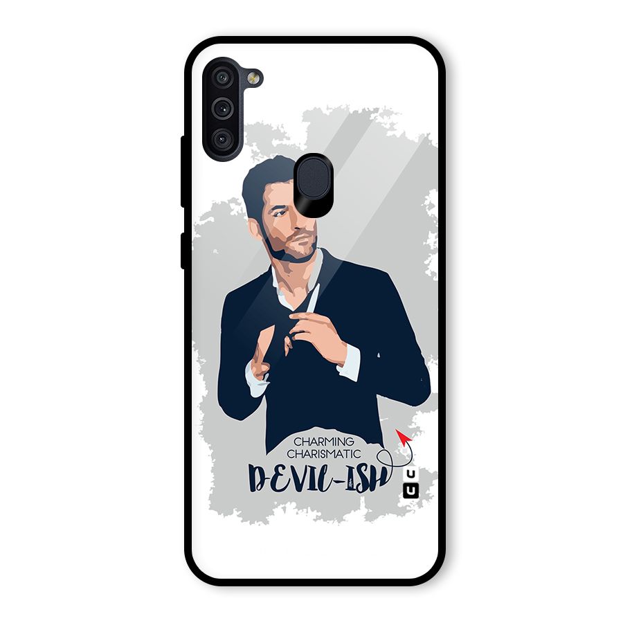 Charming Charismatic Lucifer Glass Back Case for Galaxy M11