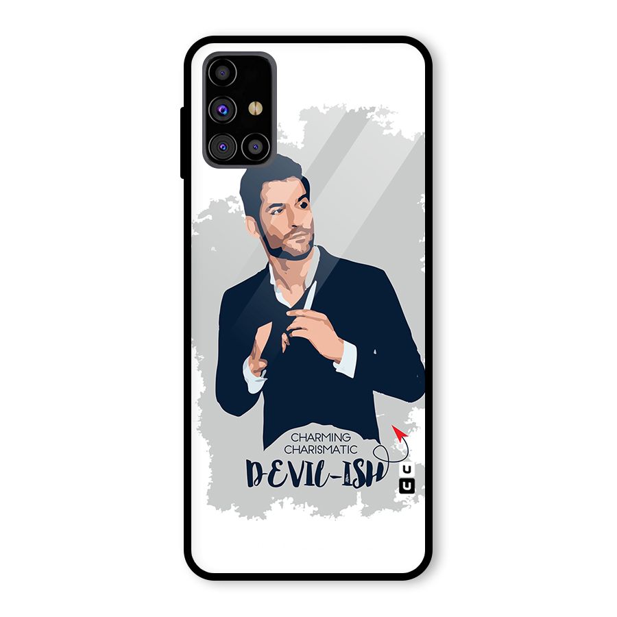 Charming Charismatic Lucifer Glass Back Case for Galaxy M31s