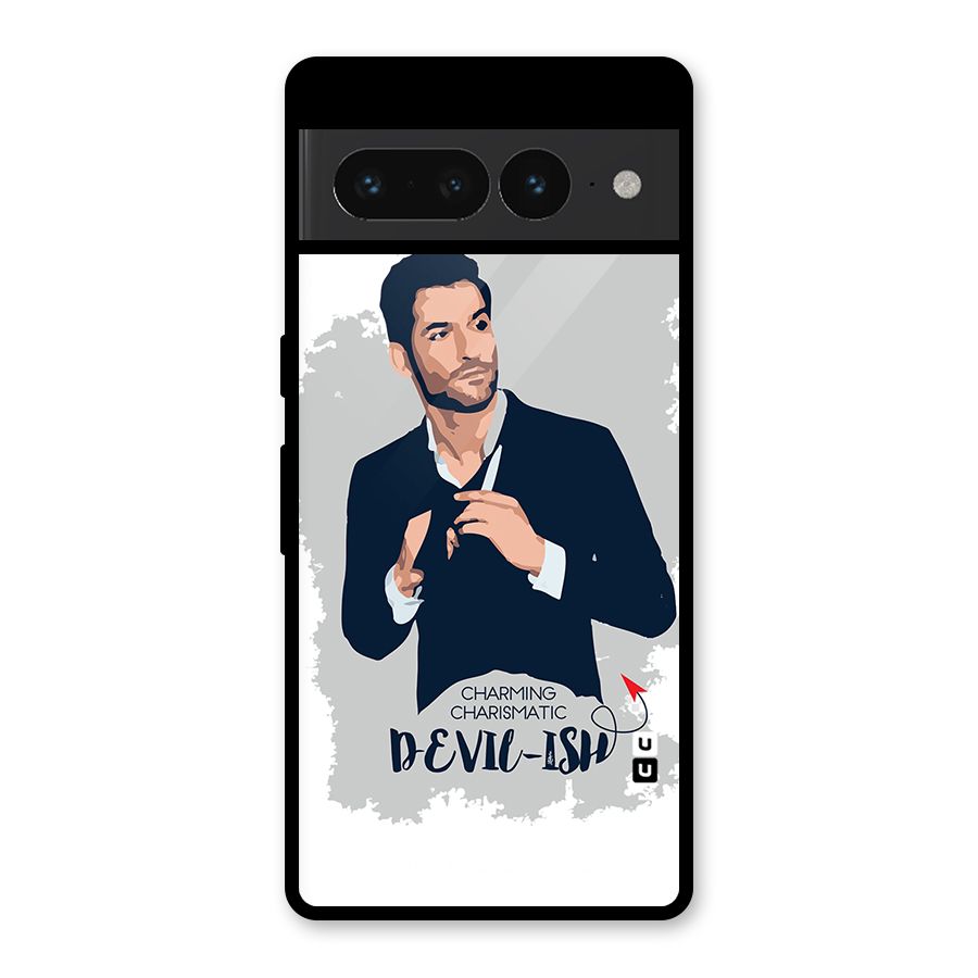Charming Charismatic Lucifer Glass Back Case for Google Pixel 7 Pro