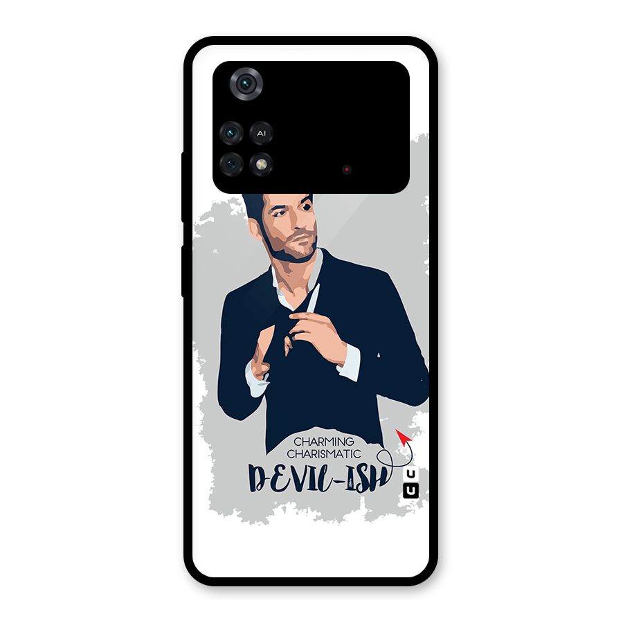 Charming Charismatic Lucifer Glass Back Case for Poco M4 Pro 4G
