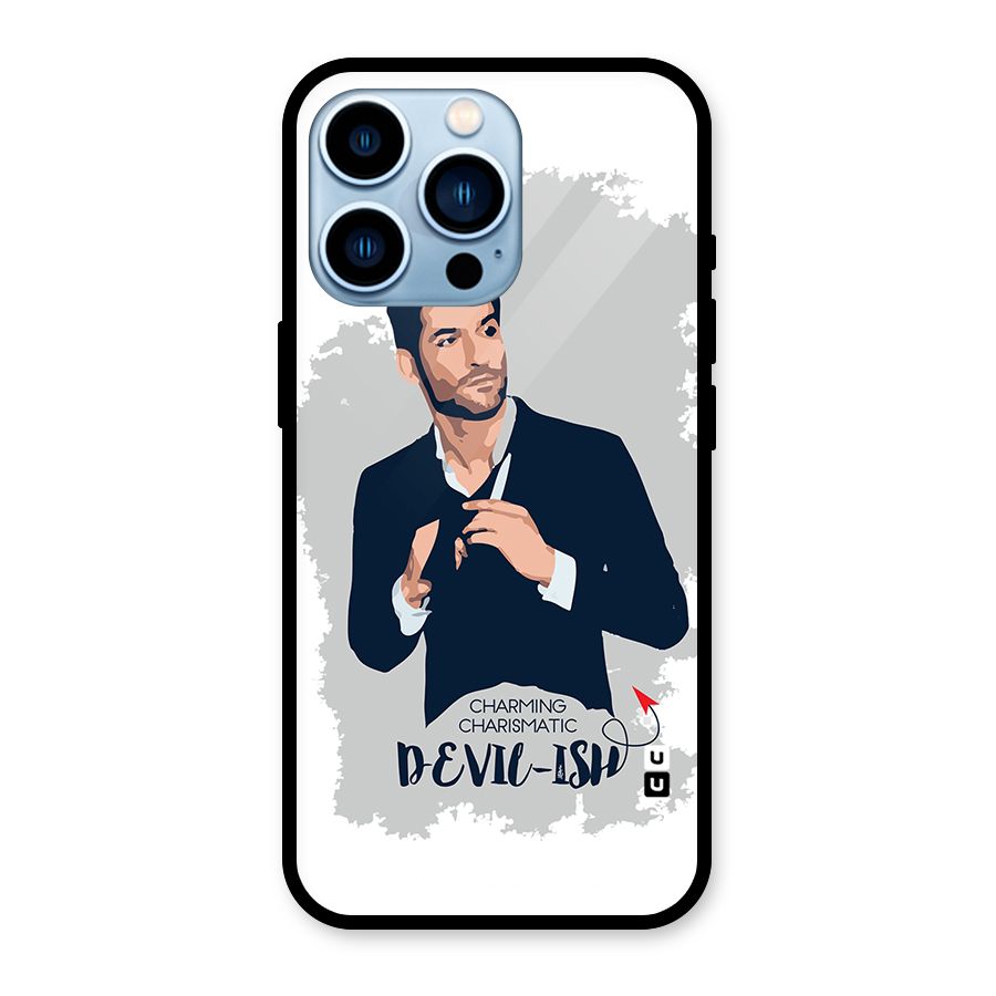 Charming Charismatic Lucifer Glass Back Case for iPhone 13 Pro