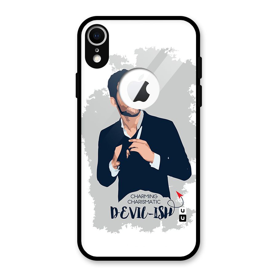 Charming Charismatic Lucifer Glass Back Case for iPhone XR Logo Cut