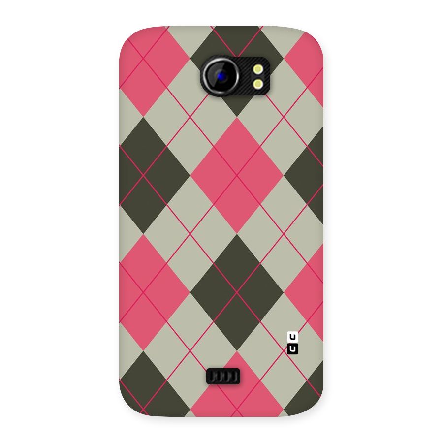 Check And Lines Back Case for Micromax Canvas 2 A110