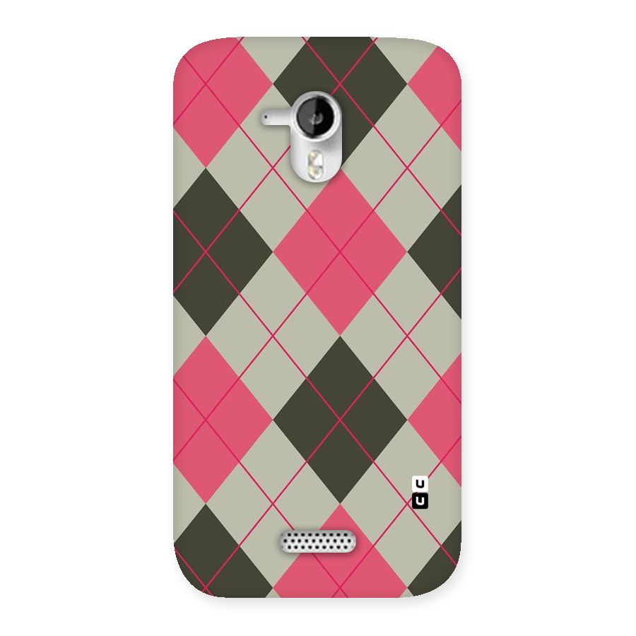 Check And Lines Back Case for Micromax Canvas HD A116