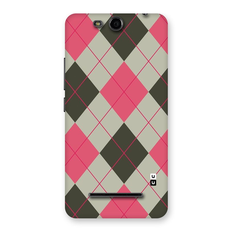 Check And Lines Back Case for Micromax Canvas Juice 3 Q392