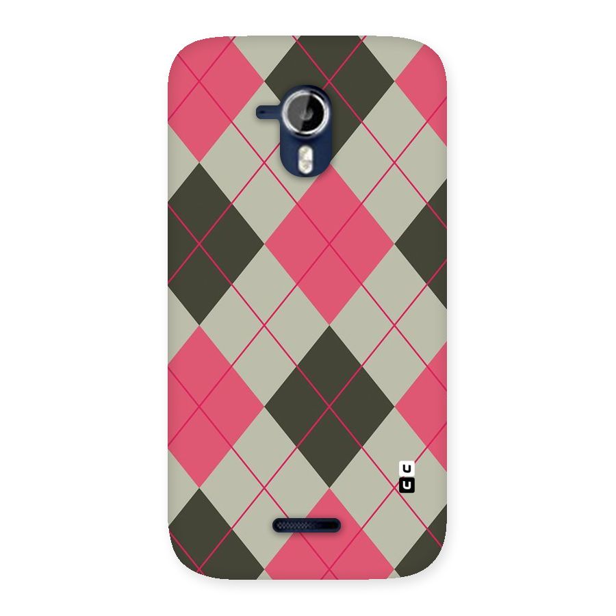 Check And Lines Back Case for Micromax Canvas Magnus A117