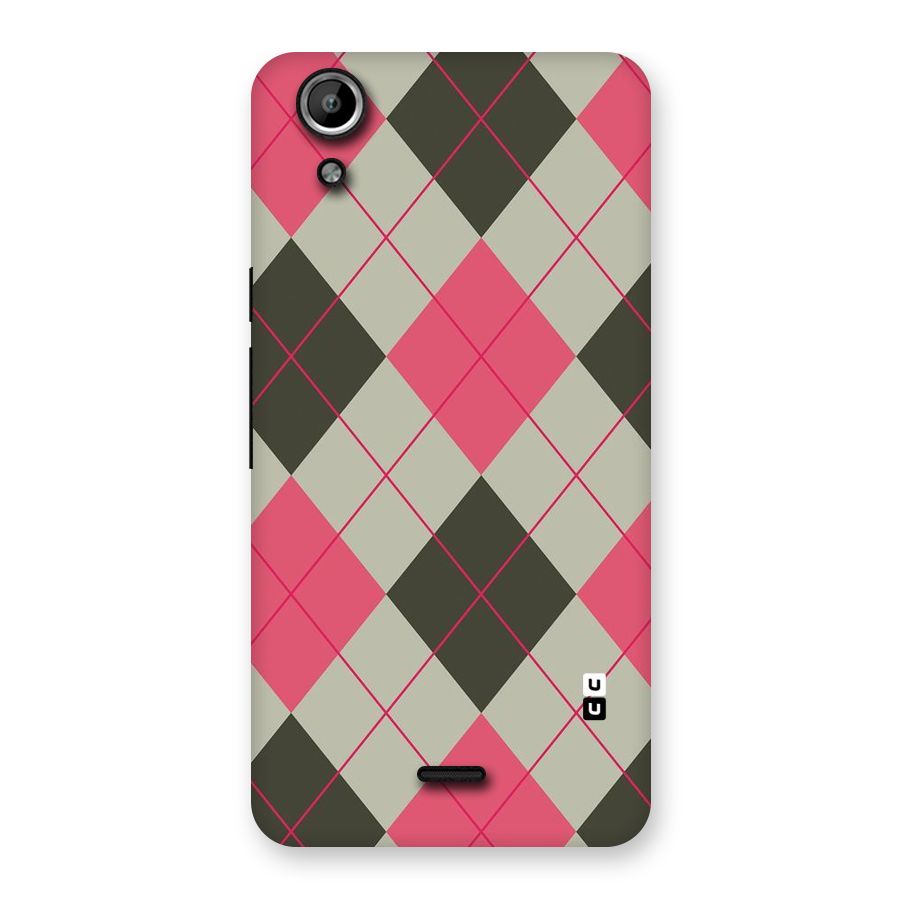 Check And Lines Back Case for Micromax Canvas Selfie Lens Q345