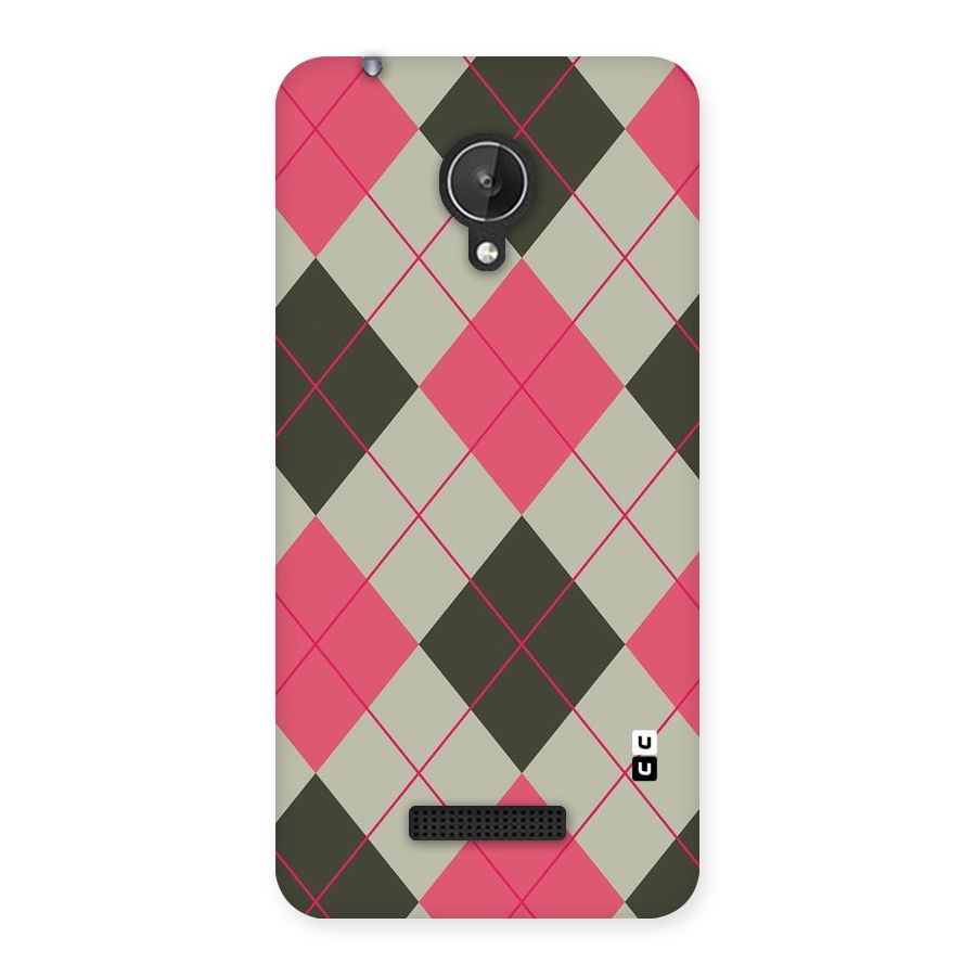 Check And Lines Back Case for Micromax Canvas Spark Q380