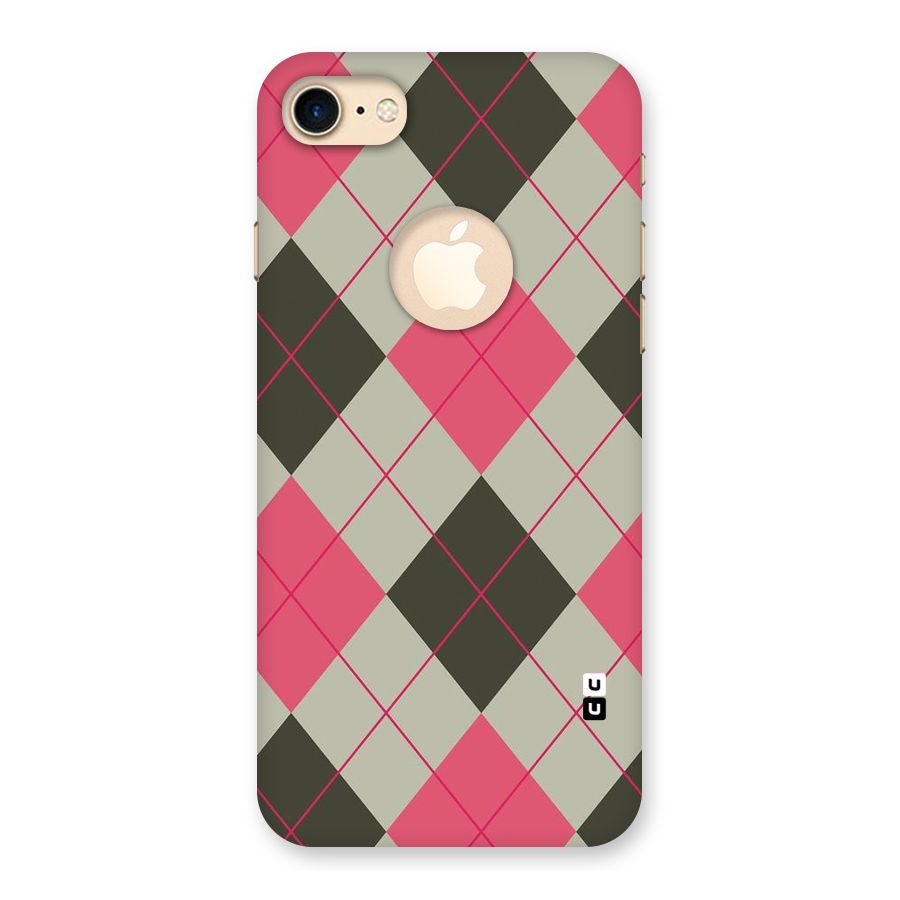 Check And Lines Back Case for iPhone 7 Logo Cut