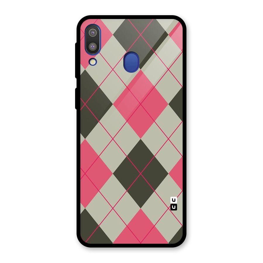 Check And Lines Glass Back Case for Galaxy M20