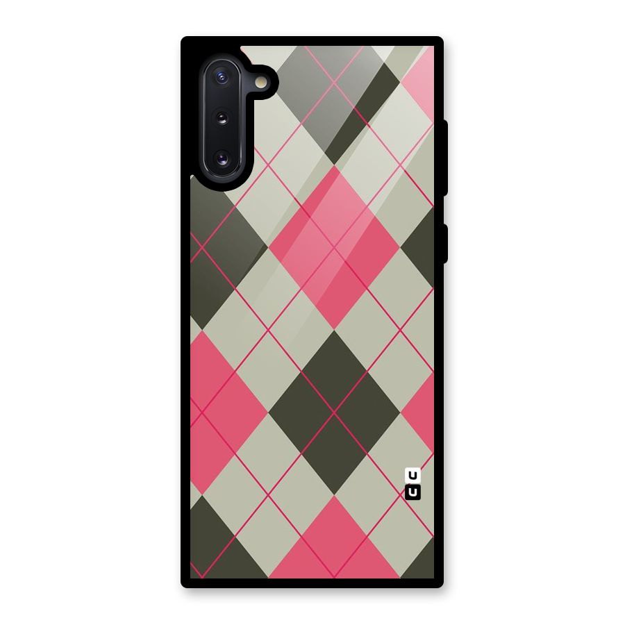 Check And Lines Glass Back Case for Galaxy Note 10