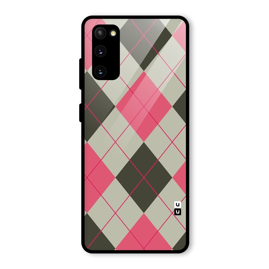 Check And Lines Glass Back Case for Galaxy S20 FE 5G