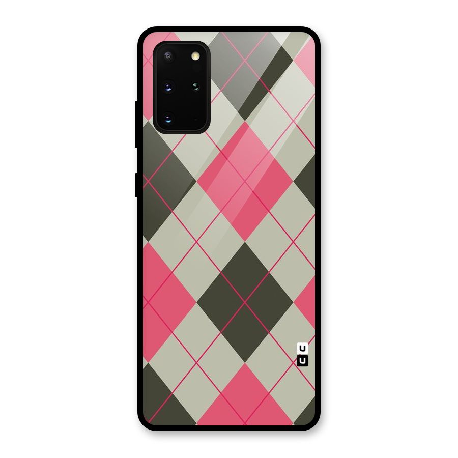 Check And Lines Glass Back Case for Galaxy S20 Plus