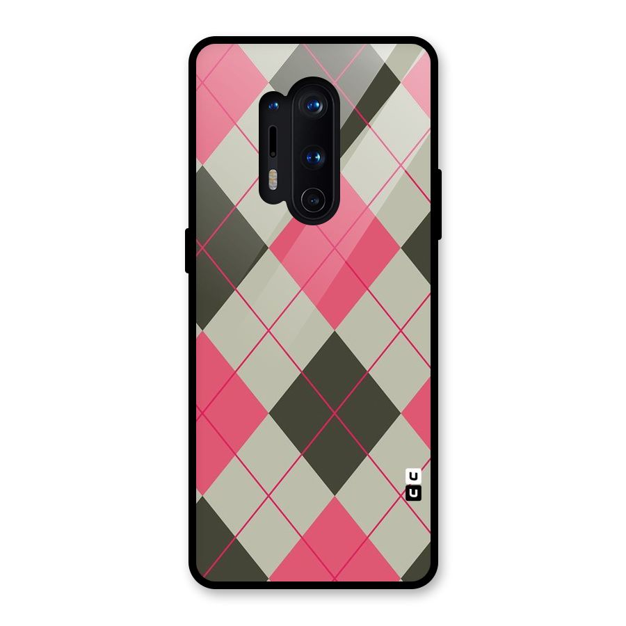 Check And Lines Glass Back Case for OnePlus 8 Pro