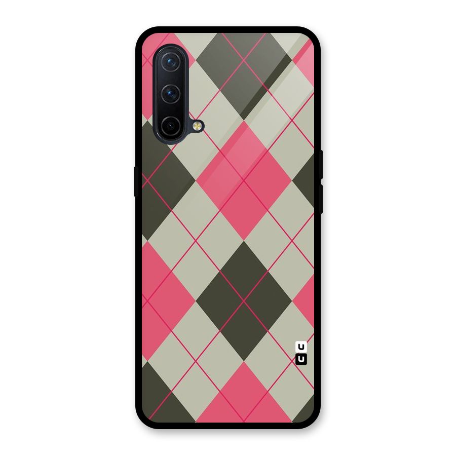 Check And Lines Glass Back Case for OnePlus Nord CE 5G