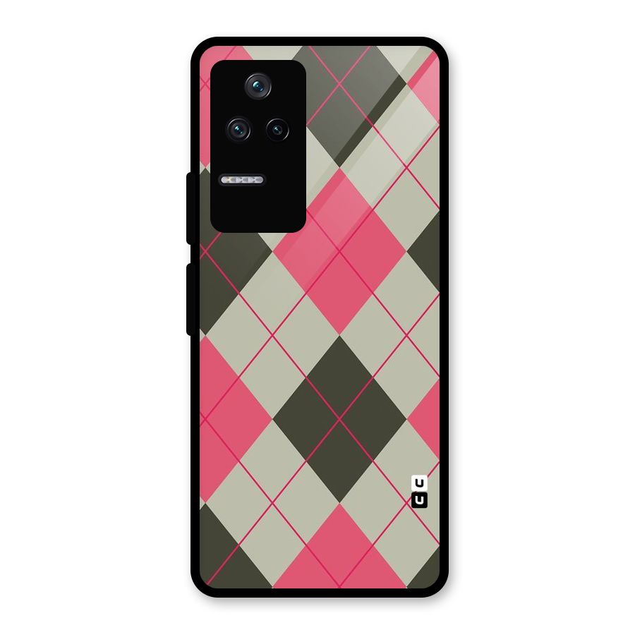 Check And Lines Glass Back Case for Poco F4 5G