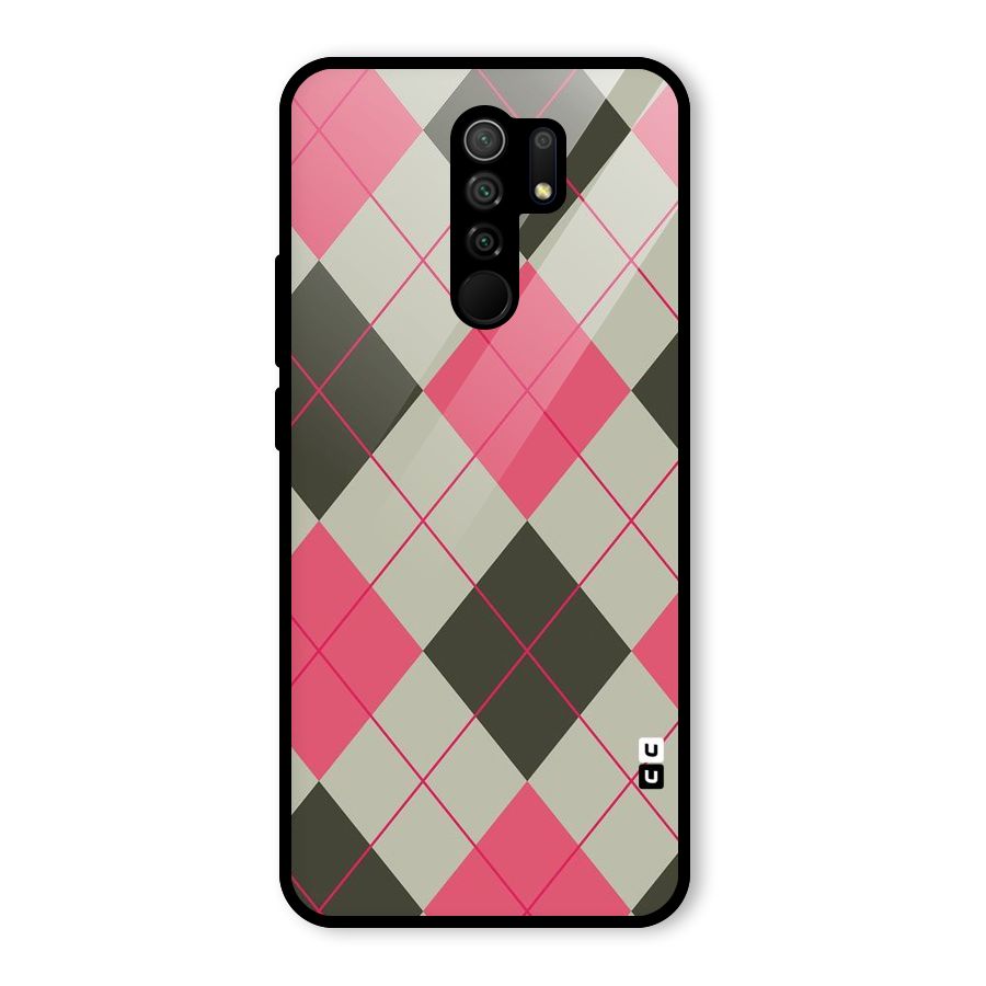 Check And Lines Glass Back Case for Poco M2