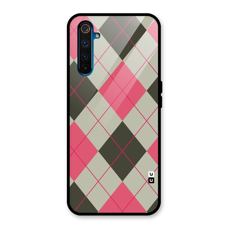Check And Lines Glass Back Case for Realme 6 Pro