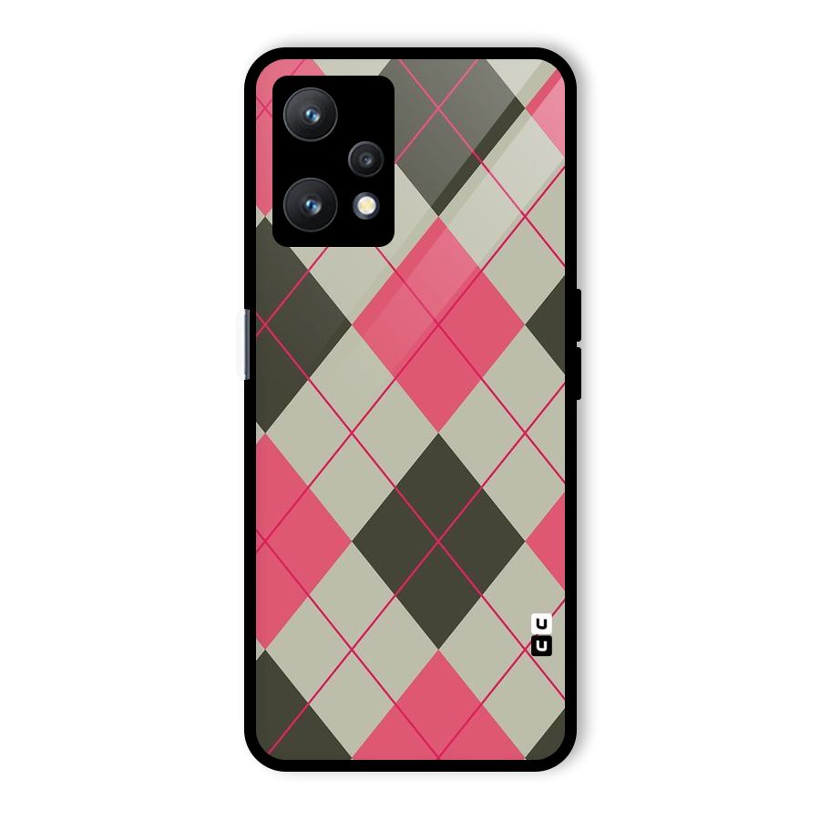 Check And Lines Glass Back Case for Realme 9 Pro 5G