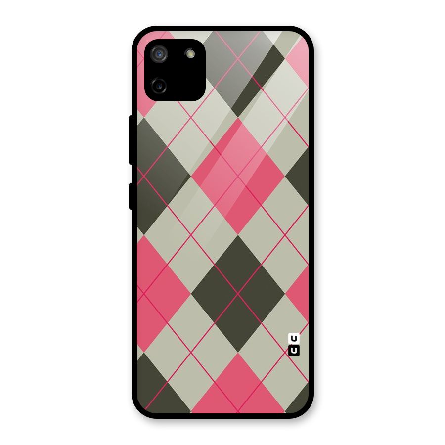 Check And Lines Glass Back Case for Realme C11