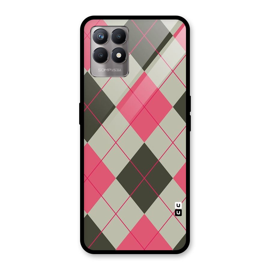Check And Lines Glass Back Case for Realme Narzo 50