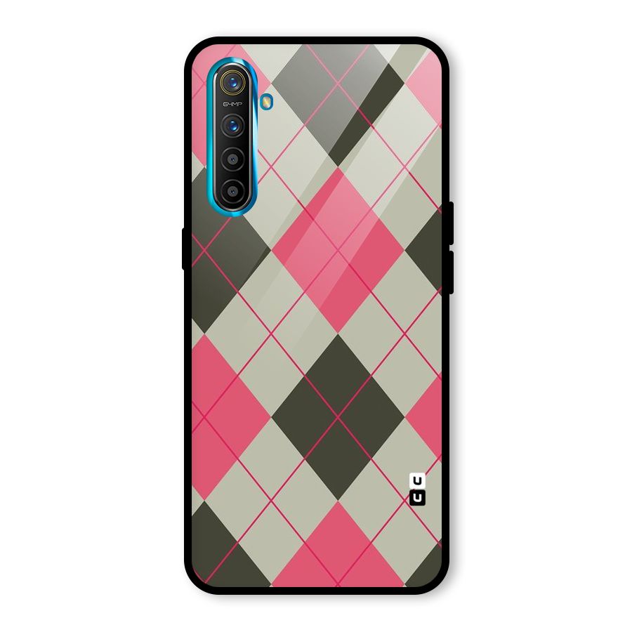 Check And Lines Glass Back Case for Realme X2