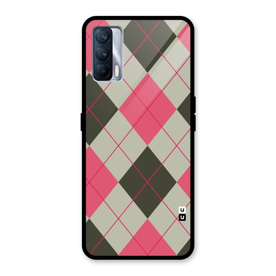 Check And Lines Glass Back Case for Realme X7