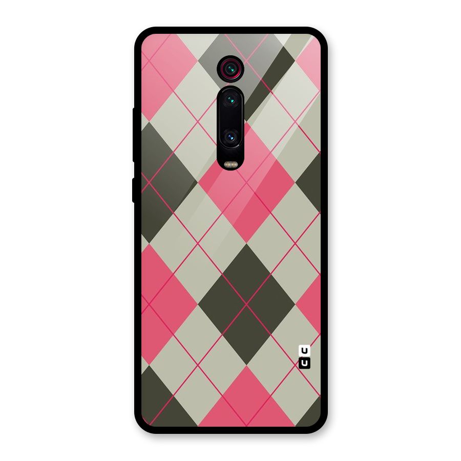 Check And Lines Glass Back Case for Redmi K20
