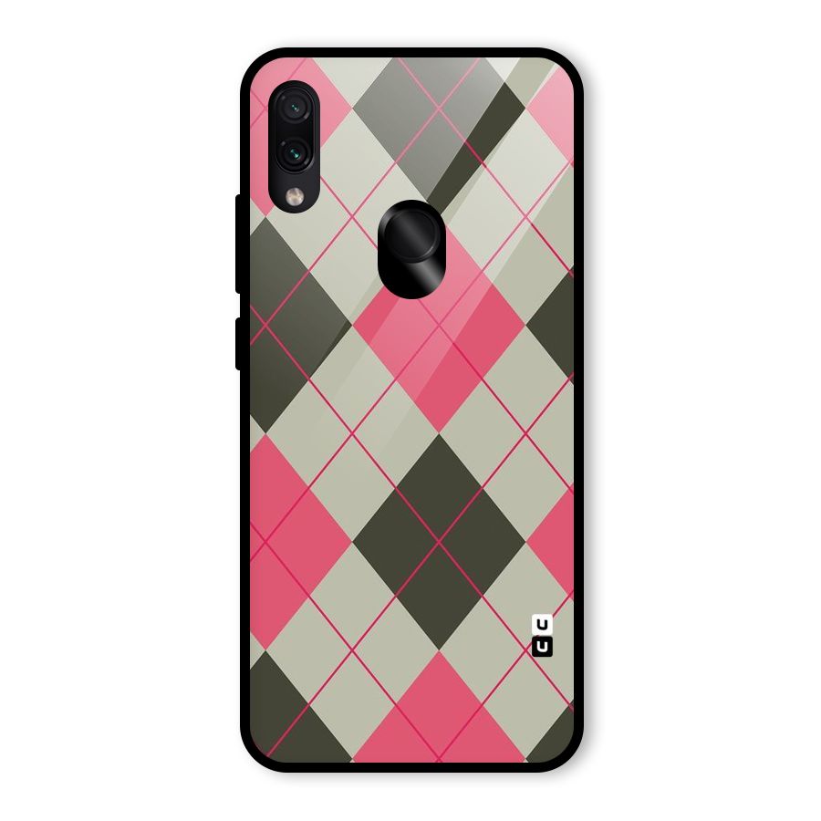 Check And Lines Glass Back Case for Redmi Note 7S