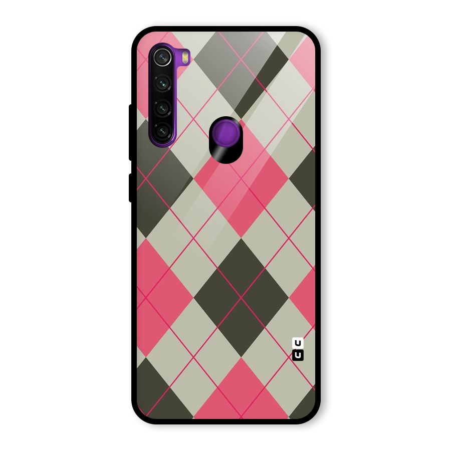 Check And Lines Glass Back Case for Redmi Note 8