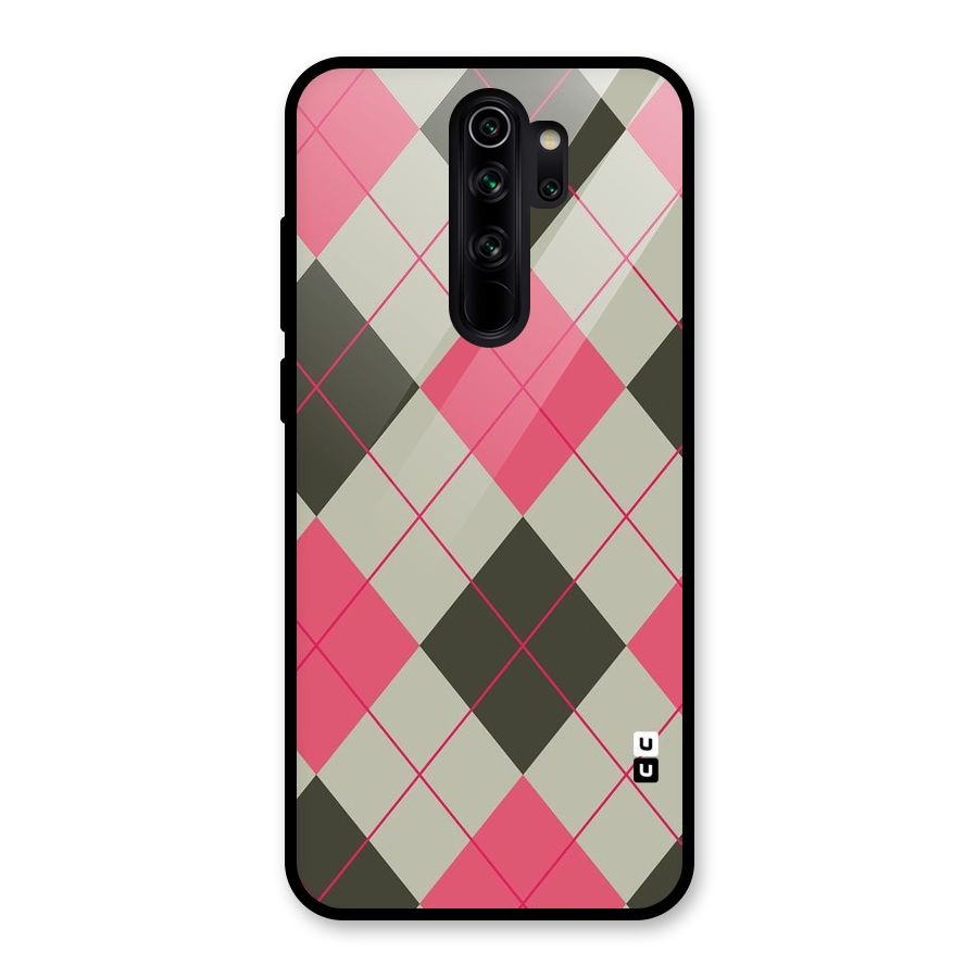 Check And Lines Glass Back Case for Redmi Note 8 Pro