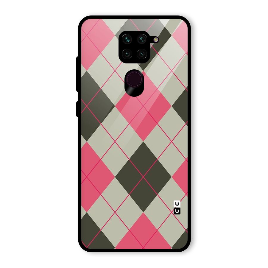 Check And Lines Glass Back Case for Redmi Note 9