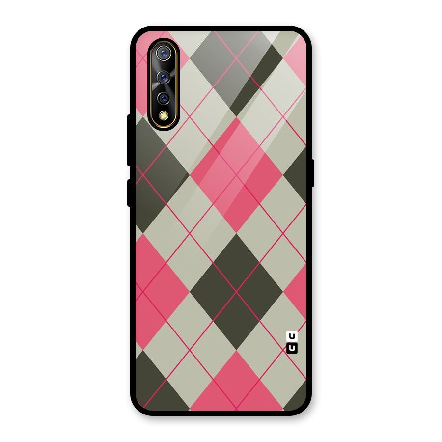 Check And Lines Glass Back Case for Vivo S1