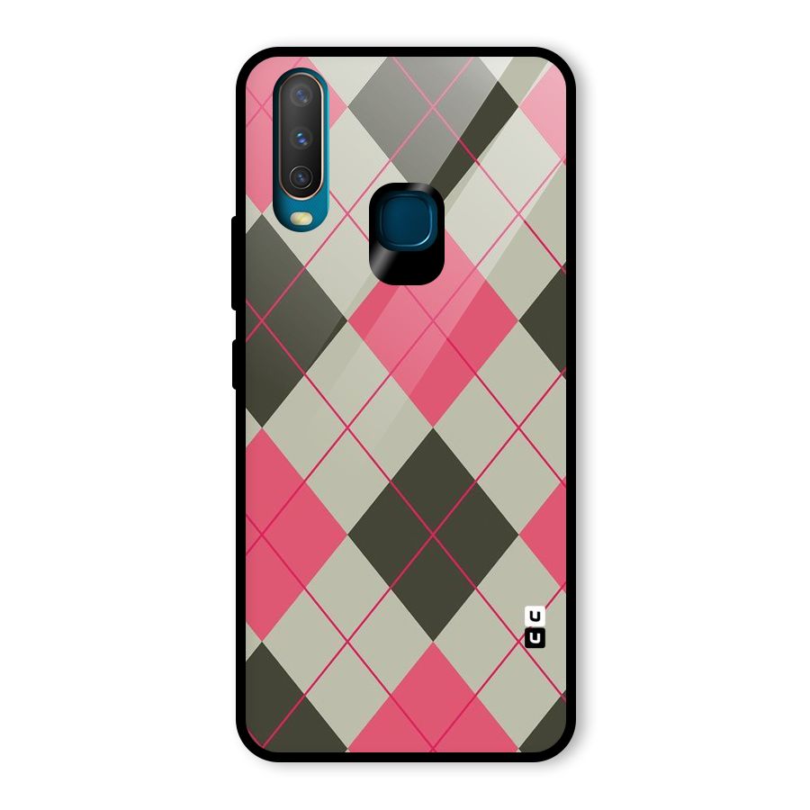 Check And Lines Glass Back Case for Vivo U10