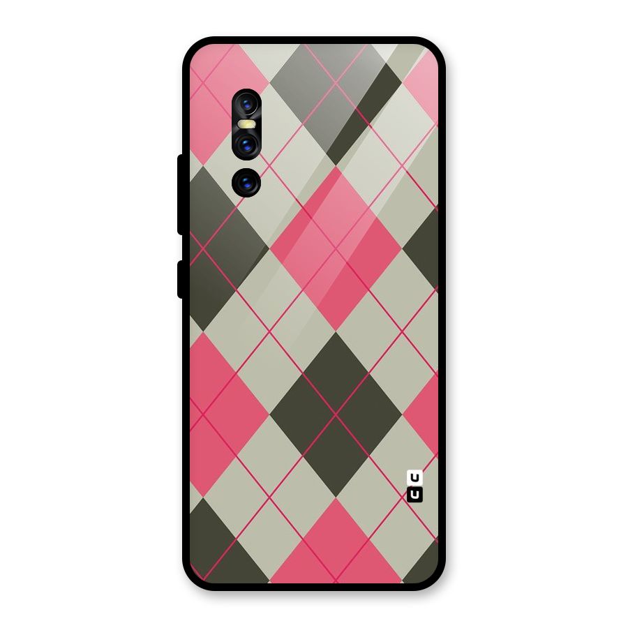 Check And Lines Glass Back Case for Vivo V15 Pro