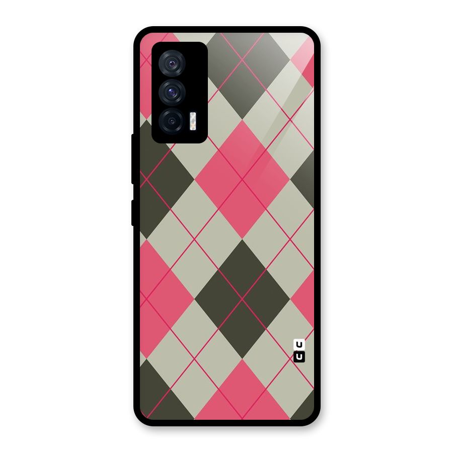Check And Lines Glass Back Case for Vivo iQOO 7 5G