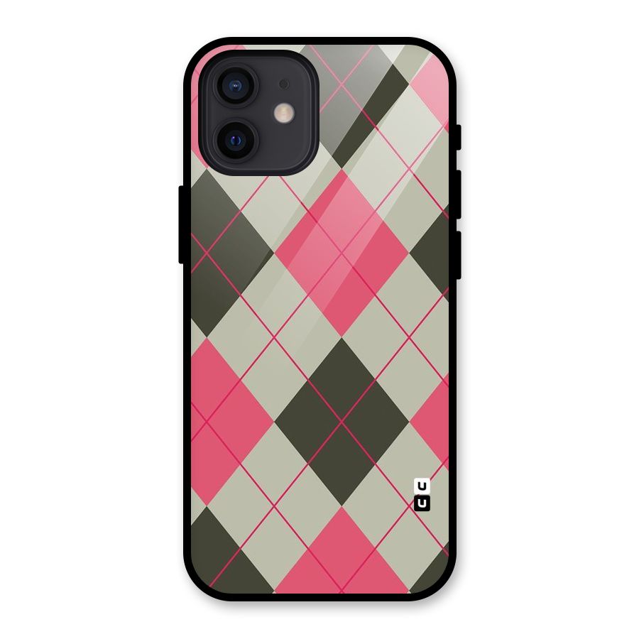 Check And Lines Glass Back Case for iPhone 12