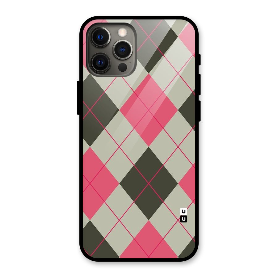 Check And Lines Glass Back Case for iPhone 12 Pro Max