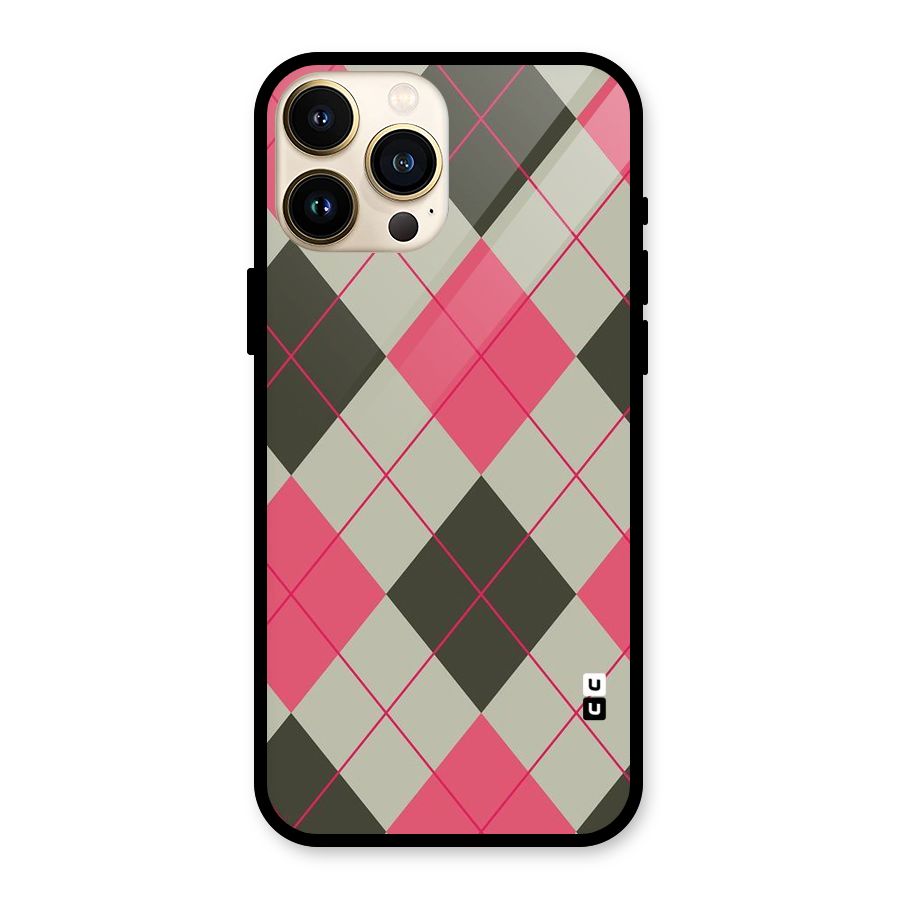 Check And Lines Glass Back Case for iPhone 13 Pro Max