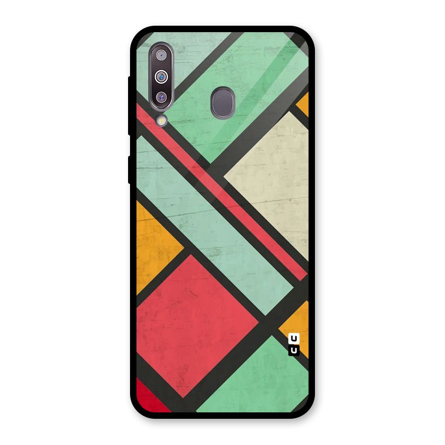 Check Colors Glass Back Case for Galaxy M30